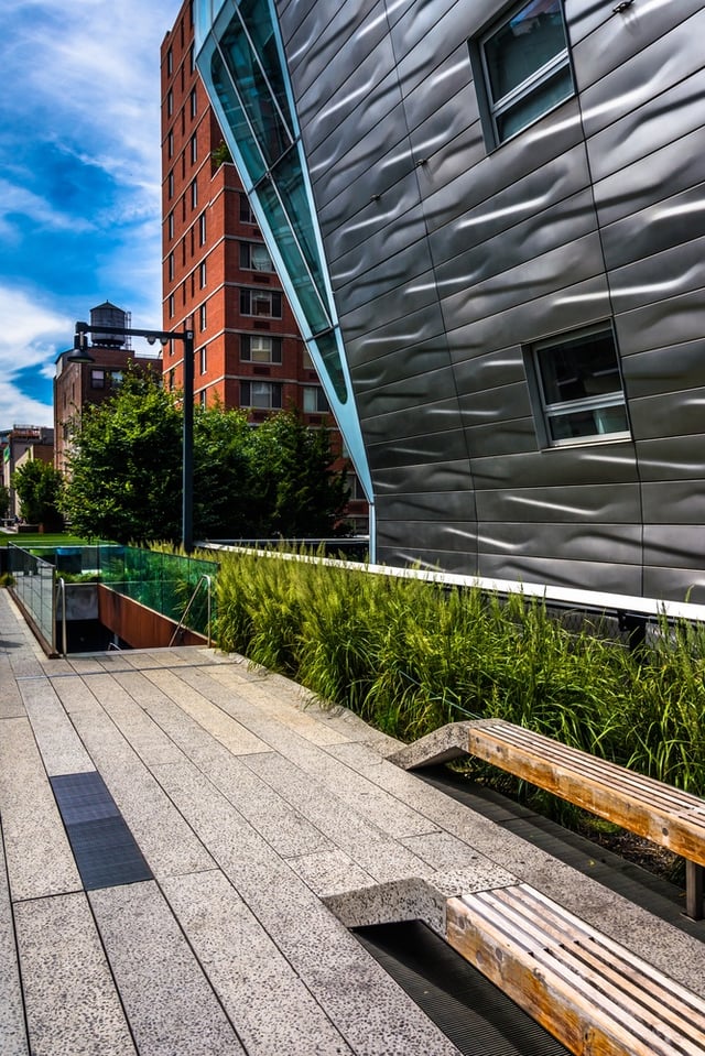 Modern buildings along the High Line in Manhattan